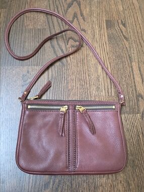 Fossil Maroon Erin Leather Crossbody Purse